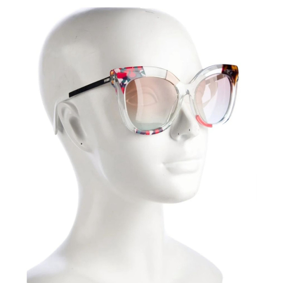 Fendi Designer Sunglasses FF0179-TKVE6 in Azure Crystal 53mm Authentic Oversized - Picture 3 of 15